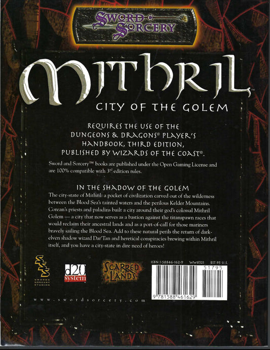 Mithril City of the Golem back cover
