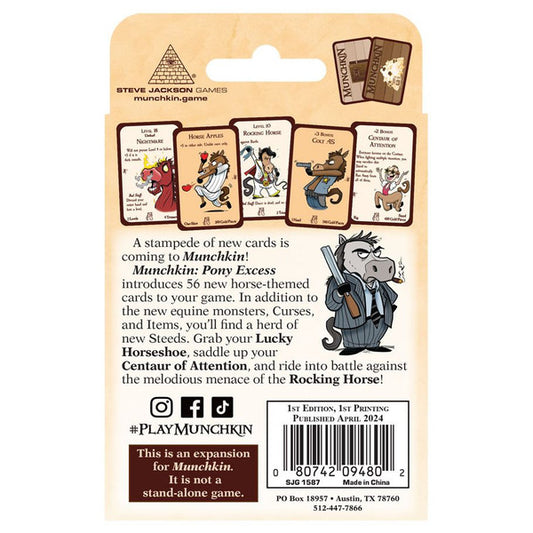 Munchkin Pony Excess back of box