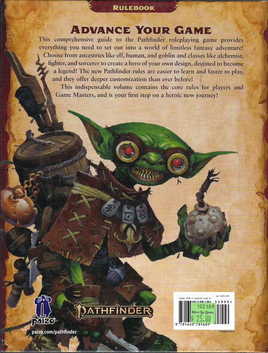 Pathfinder Roleplaying Game Core Rulebook 2nd edition back cover