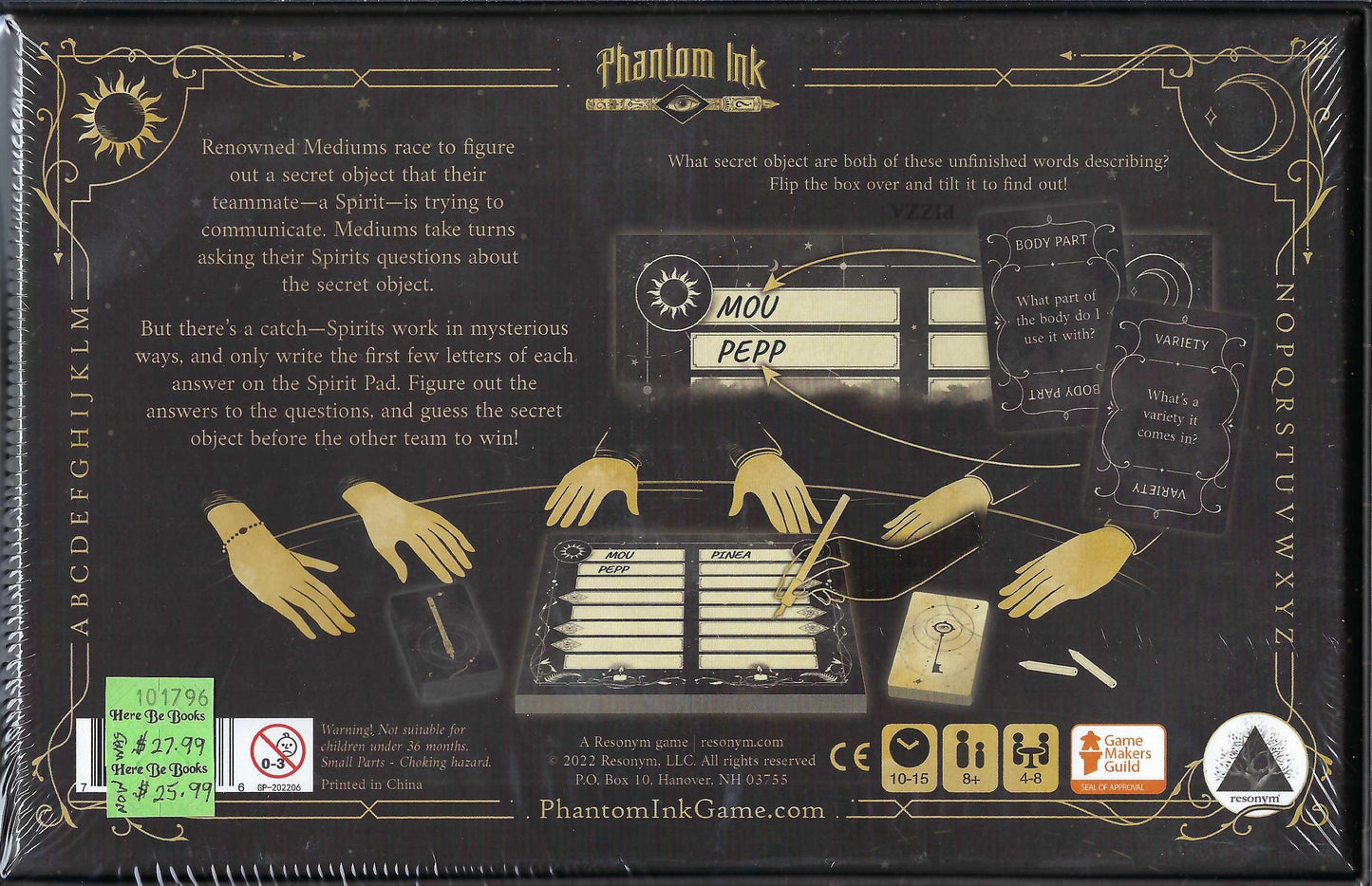 Phantom Ink back of box