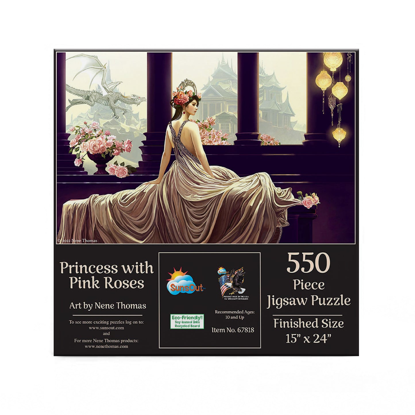 Princess with Pink Roses by Nene Thomas 550 Piece Jigsaw Puzzle