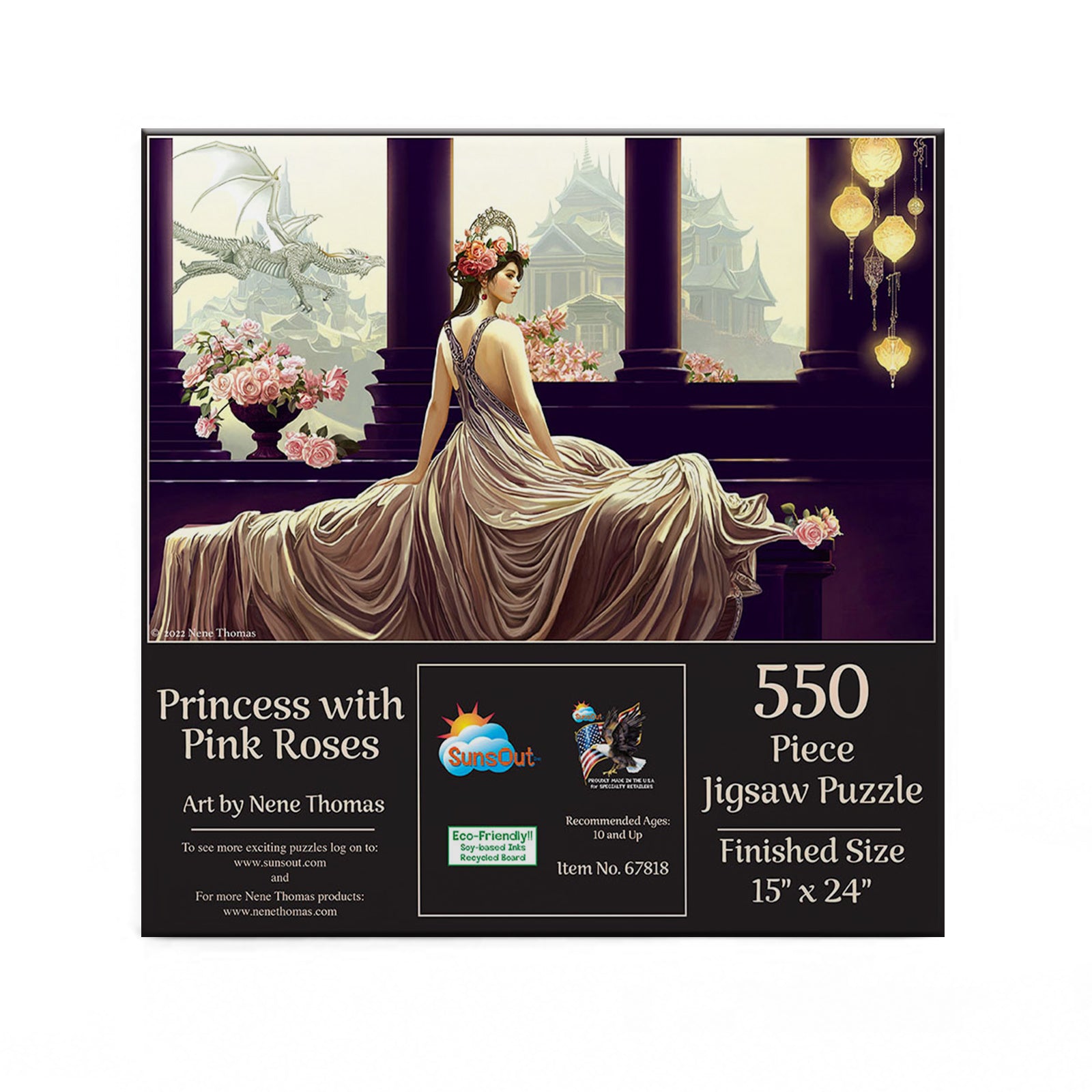 Princess with Pink Roses by Nene Thomas 550 Piece Jigsaw Puzzle