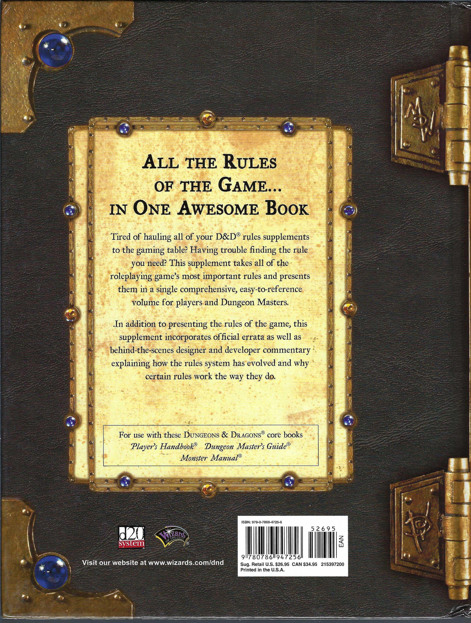 Rules Compendium back cover