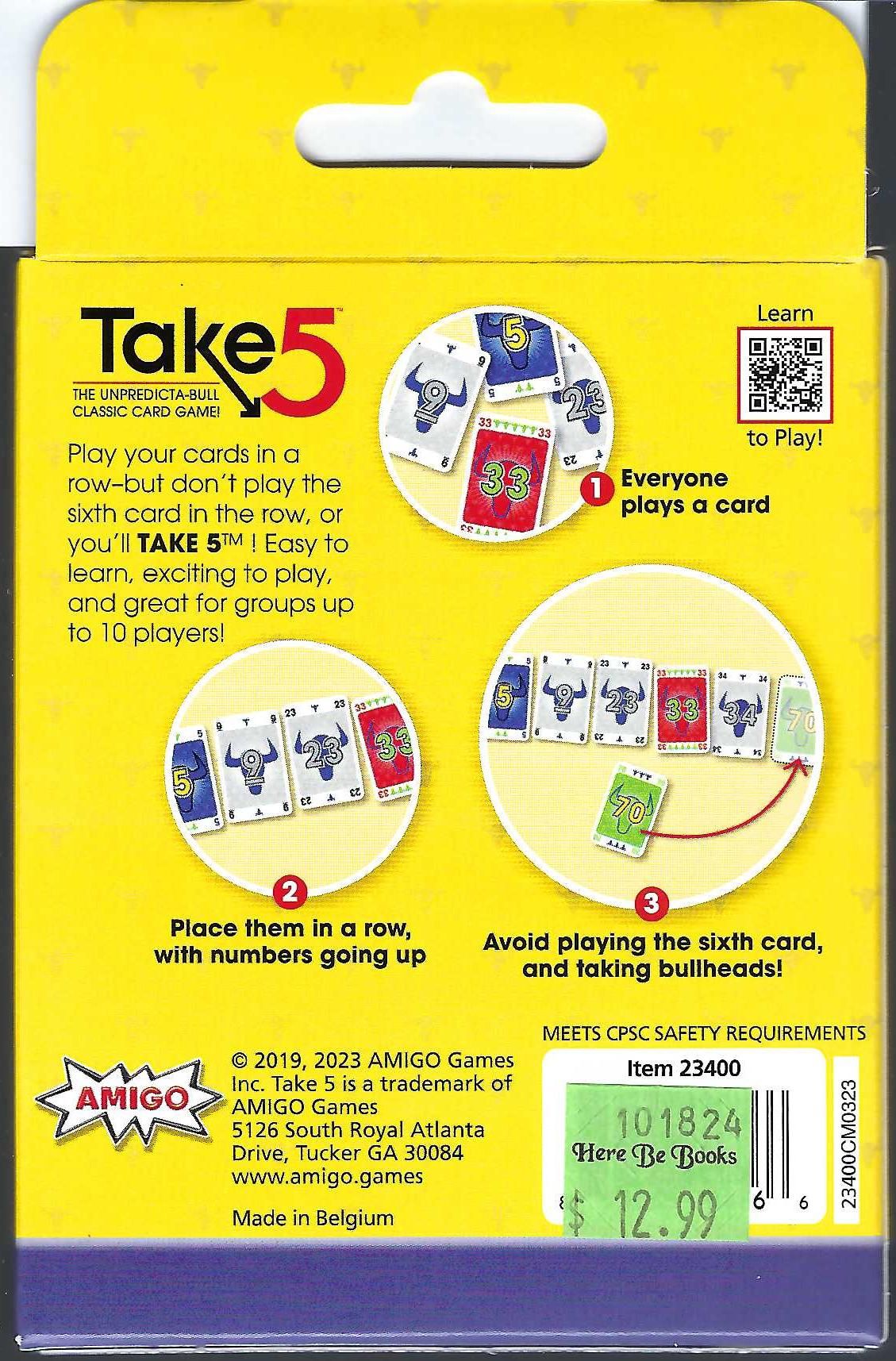 Take 5 back of box