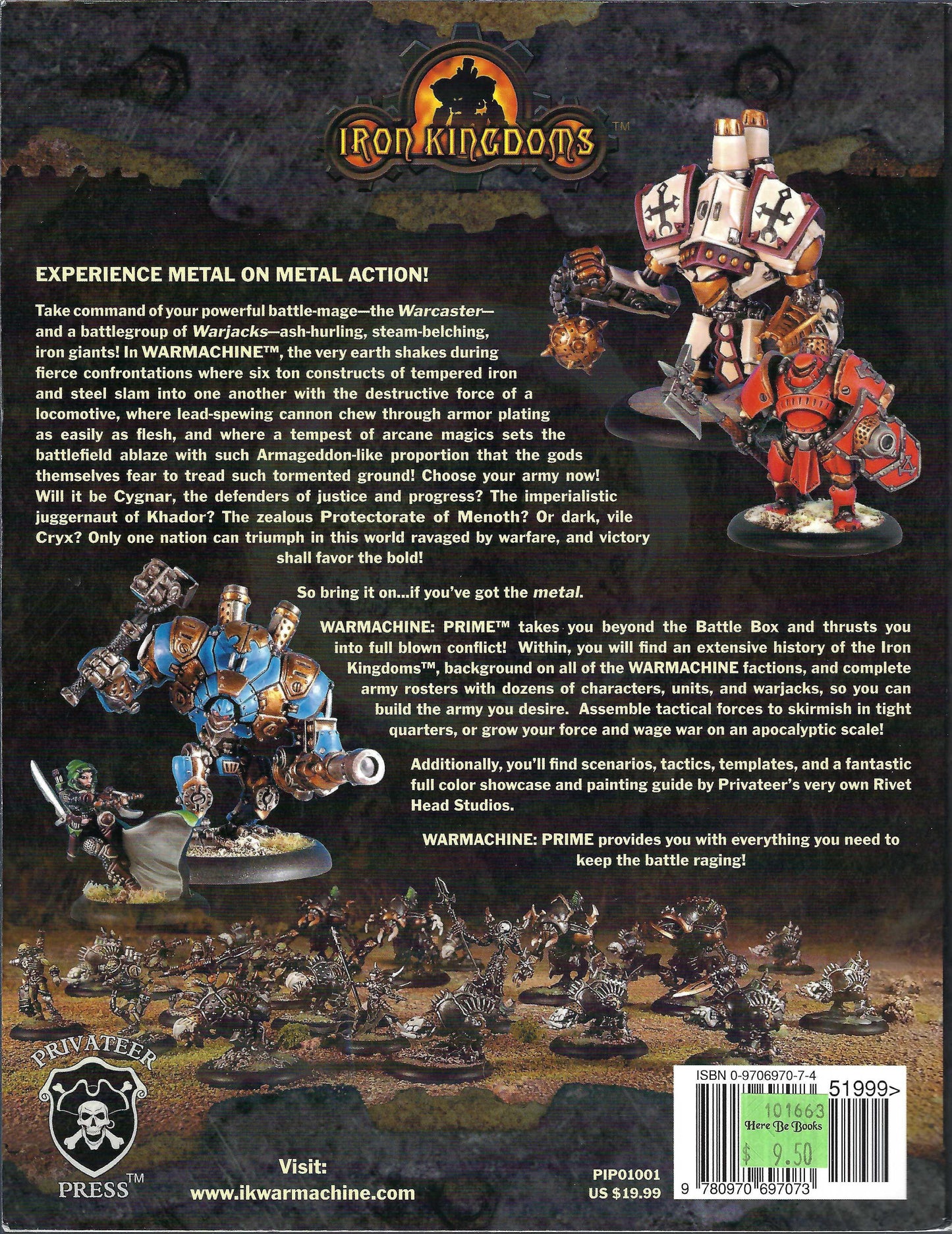 Warmachine Prime back cover