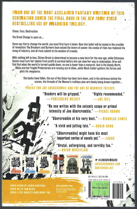 The Wisdom of Crowds by Joe Abercrombie back cover