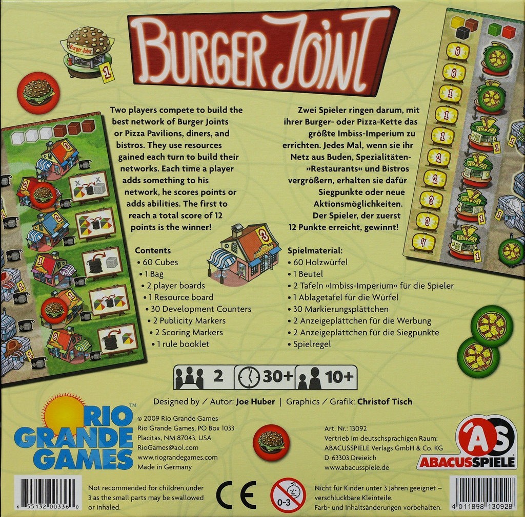 Burger Joint back of box