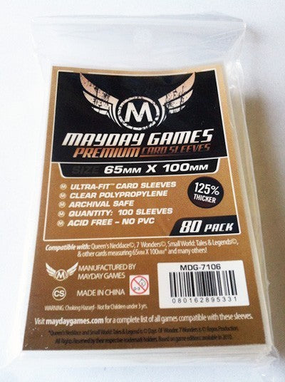 Mayday Premium 80 Card Sleeves 65mm x 100mm Mayday Premium 80 Card Sleeves 65mm x 100mm