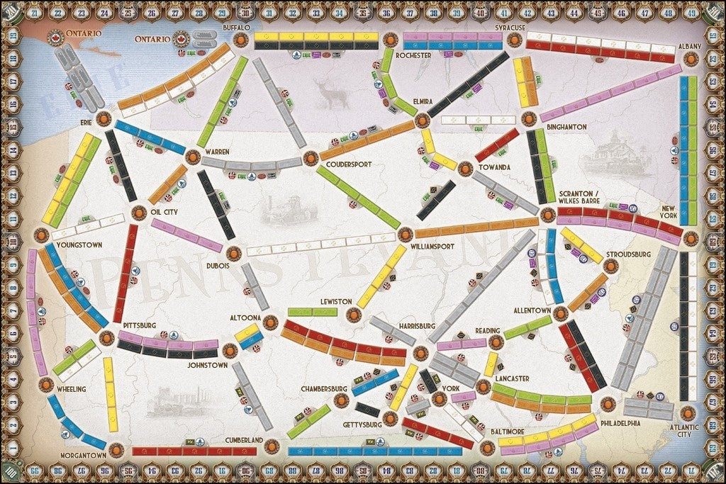 Ticket to Ride: Pennsylvania board