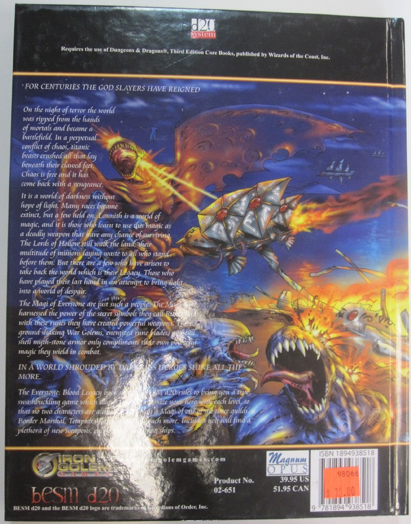 Everstone: Blood Legacy D20 Core Role-Playing Game