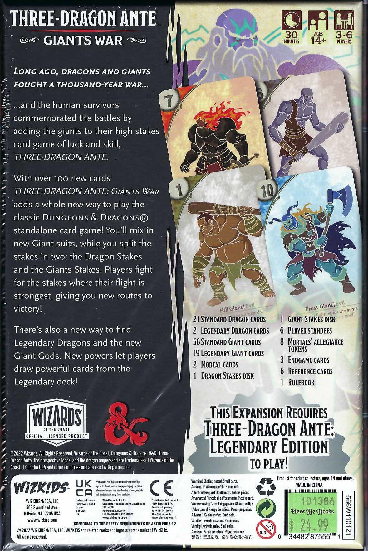 Three Dragon Ante: Giant's War back of box