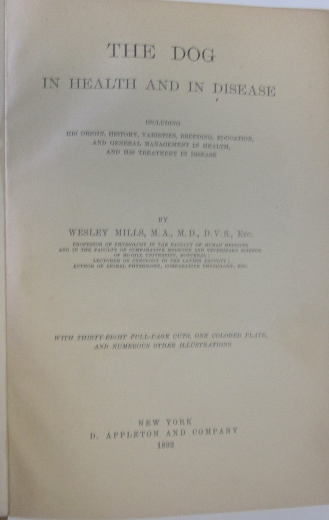 Dog in Health and Disease title page