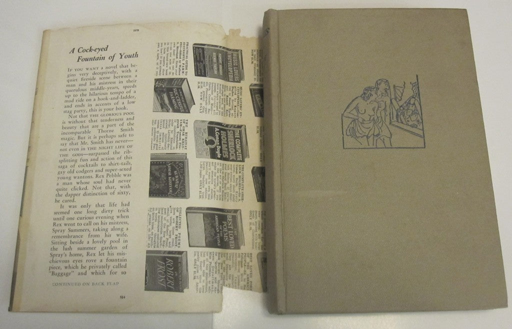 The Glorious Pool front flap of dust jacket and front of book