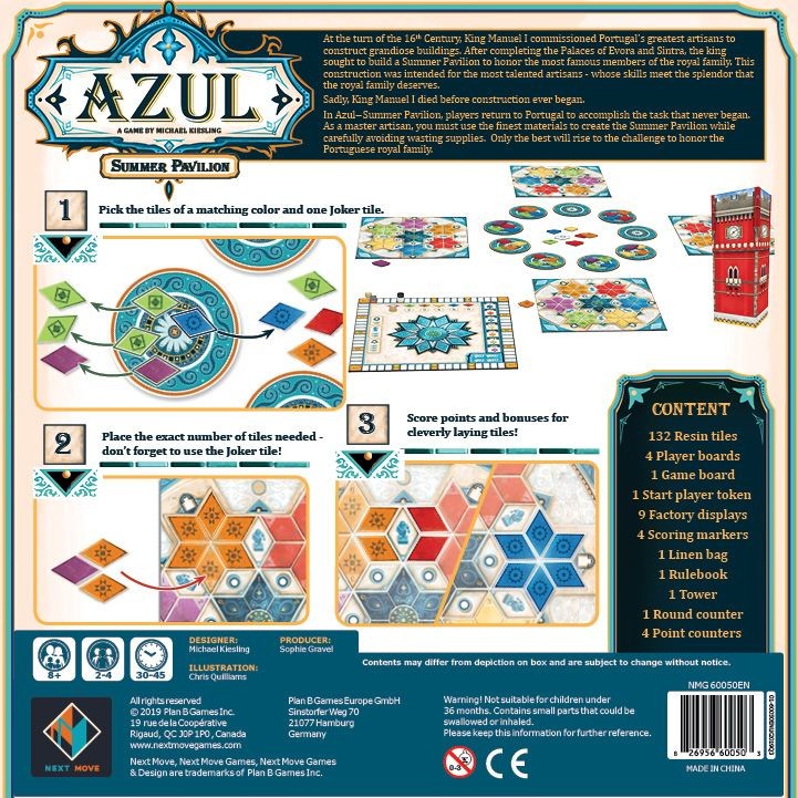 Azul: Summer Pavilion back of box