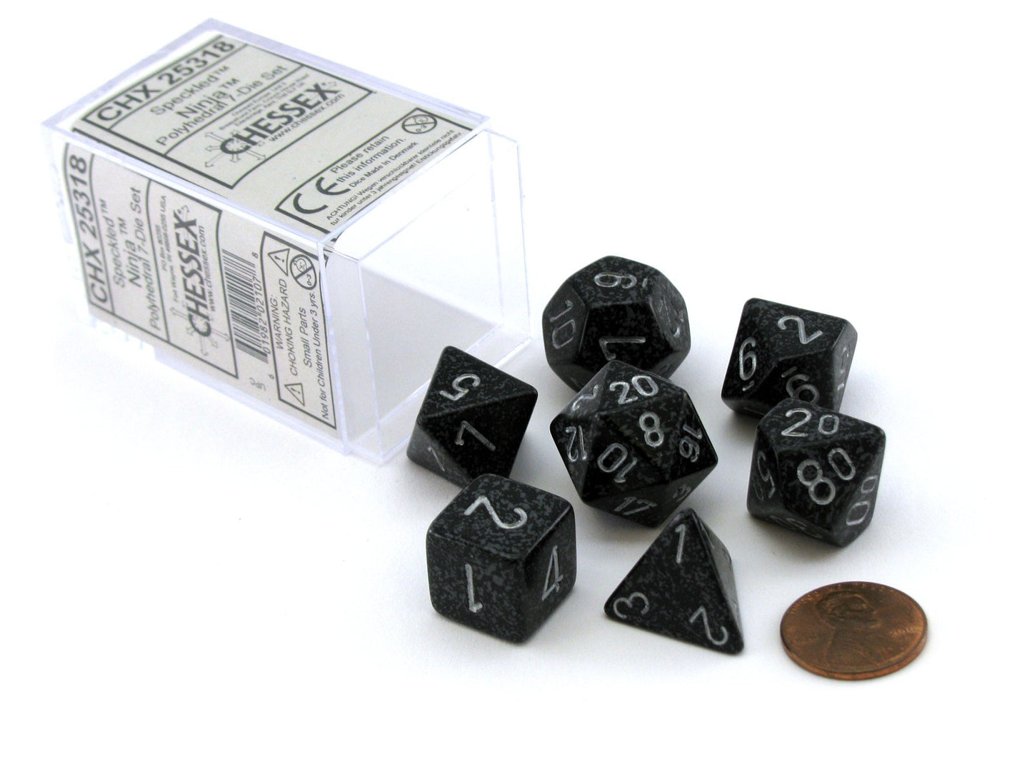 Polyhedral Dice Set: Speckled 7-Piece Set (box) - Ninja