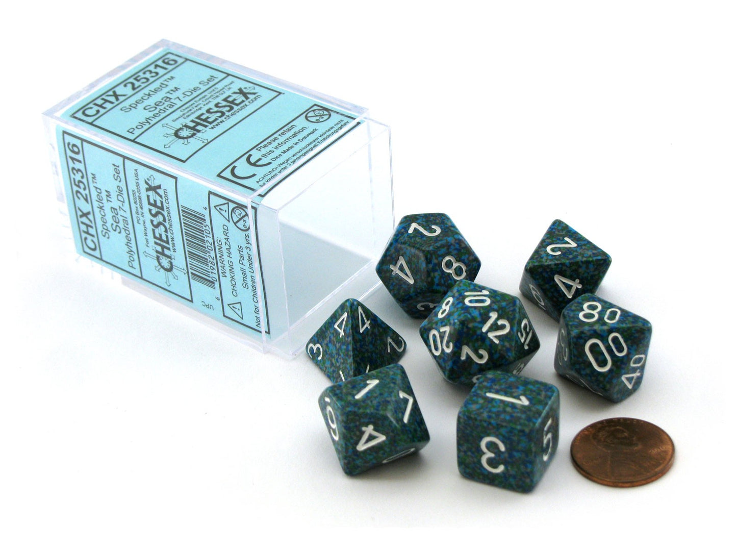 Polyhedral Dice Set: Speckled 7-Piece Set (box) - Sea