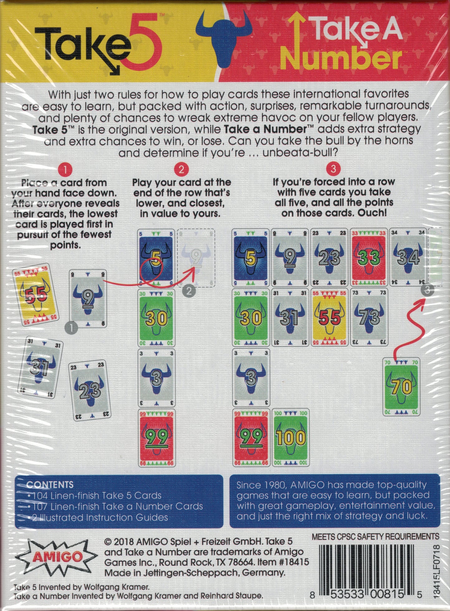 Take 5 and Take a Number (6 nimmt! and X nimmt!)