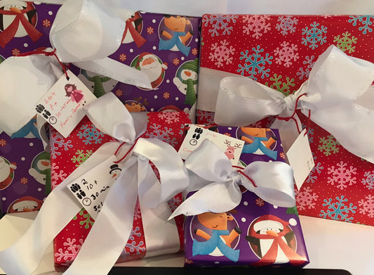 a selection of gift wrapped games