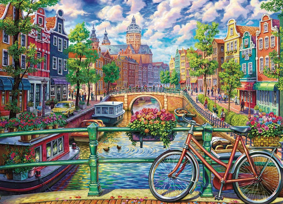 Amsterdam Canal 1000 Piece Jigsaw Puzzle image