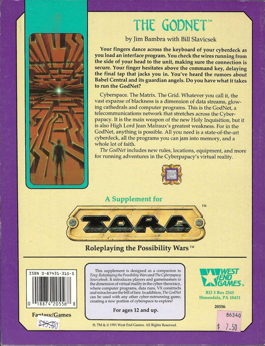 GodNet: Virtual Reality in the Cyberpapacy (TORG: Roleplaying the Possibility Wars)