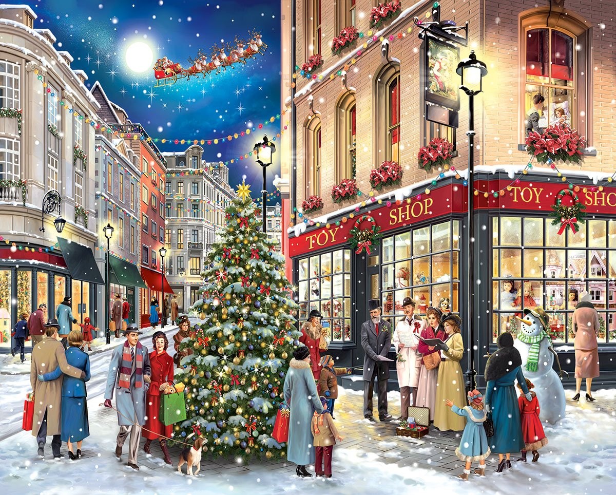 Christmas Carolers 1000 Piece Jigsaw Puzzle image