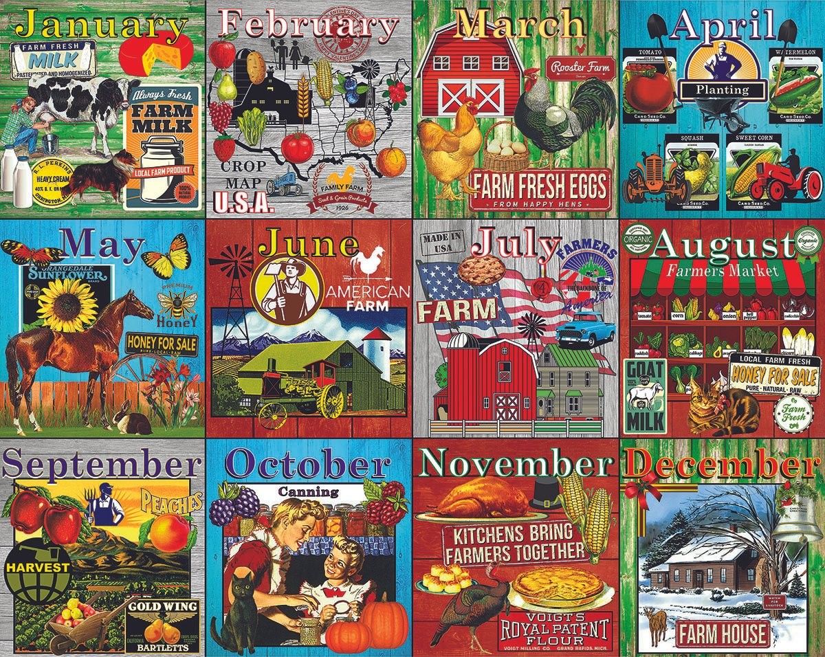 Farm Calendar 1000 Piece Jigsaw Puzzle image