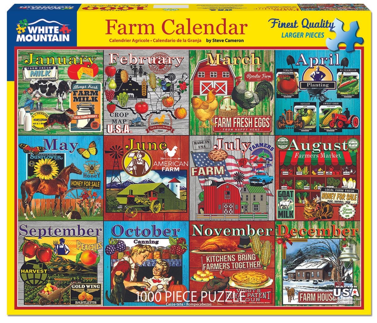 Farm Calendar 1000 Piece Jigsaw Puzzle