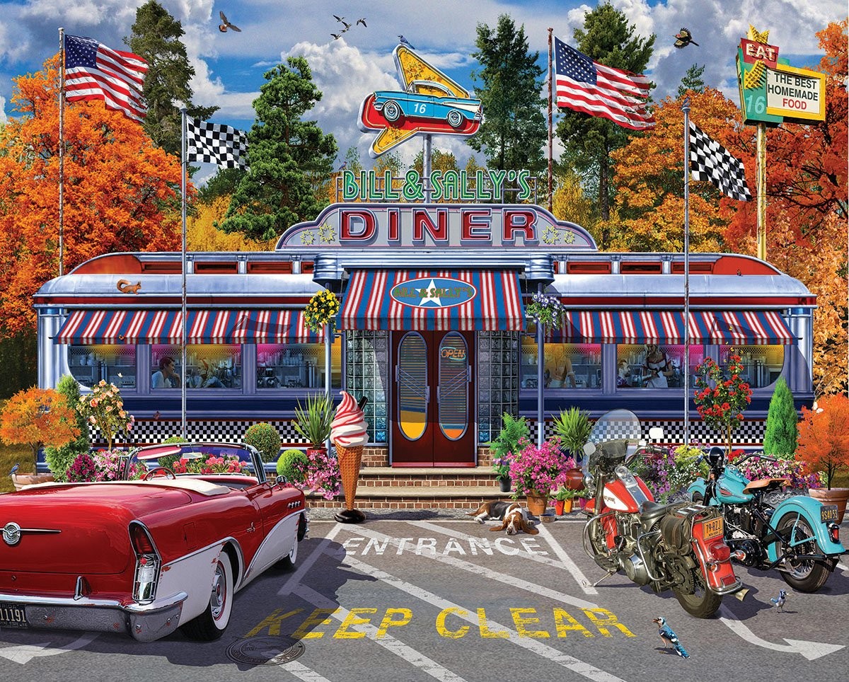 Bill & Sally's Diner 1000 Piece Jigsaw Puzzle image
