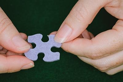 Back of a White Mountain puzzle piece