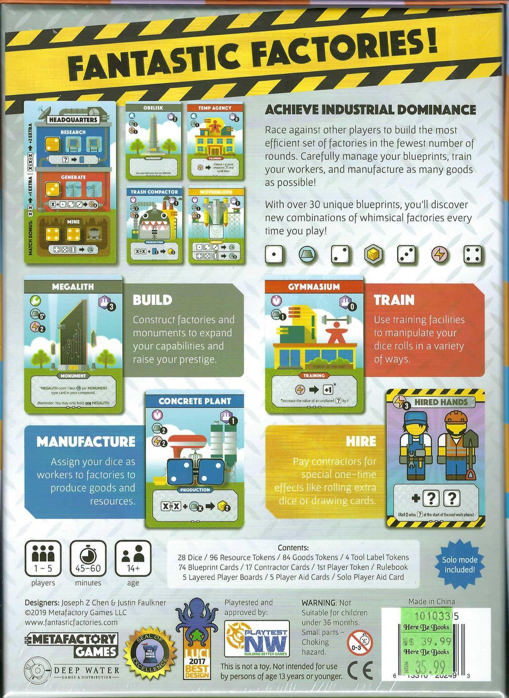 Fantastic Factories back of box