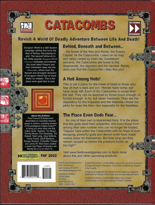 Dungeon World Catacombs back of book