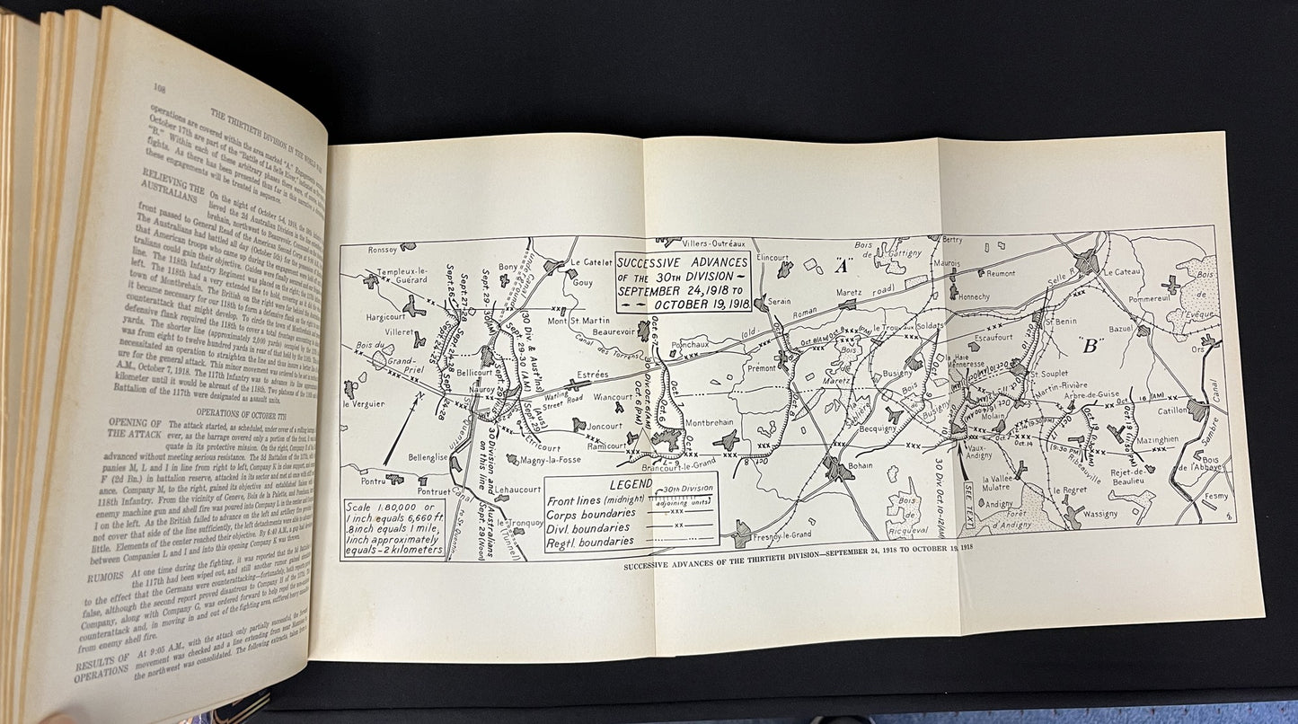 Thirtieth Division in the World War fold out map