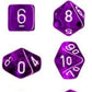 Polyhedral Dice Set: Translucent 7-Piece Set (box) - purple with white