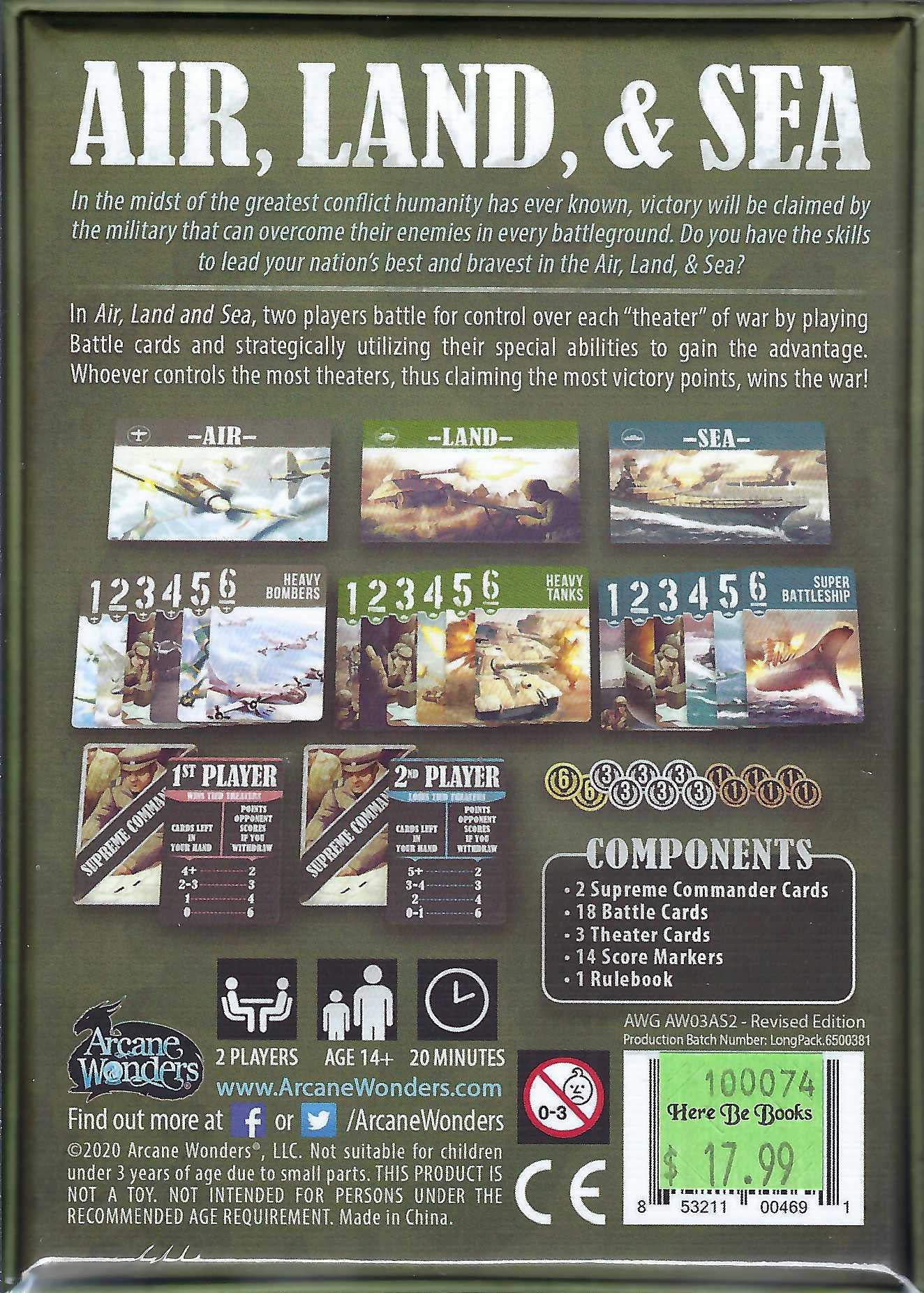 Air, Land & Sea back of box