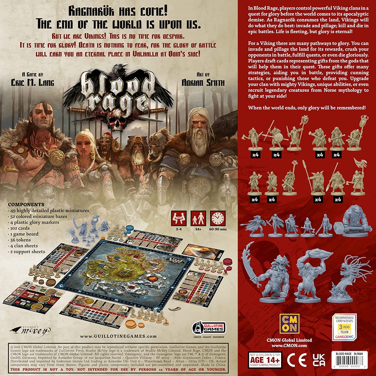 Blood Rage: Core Set back of box