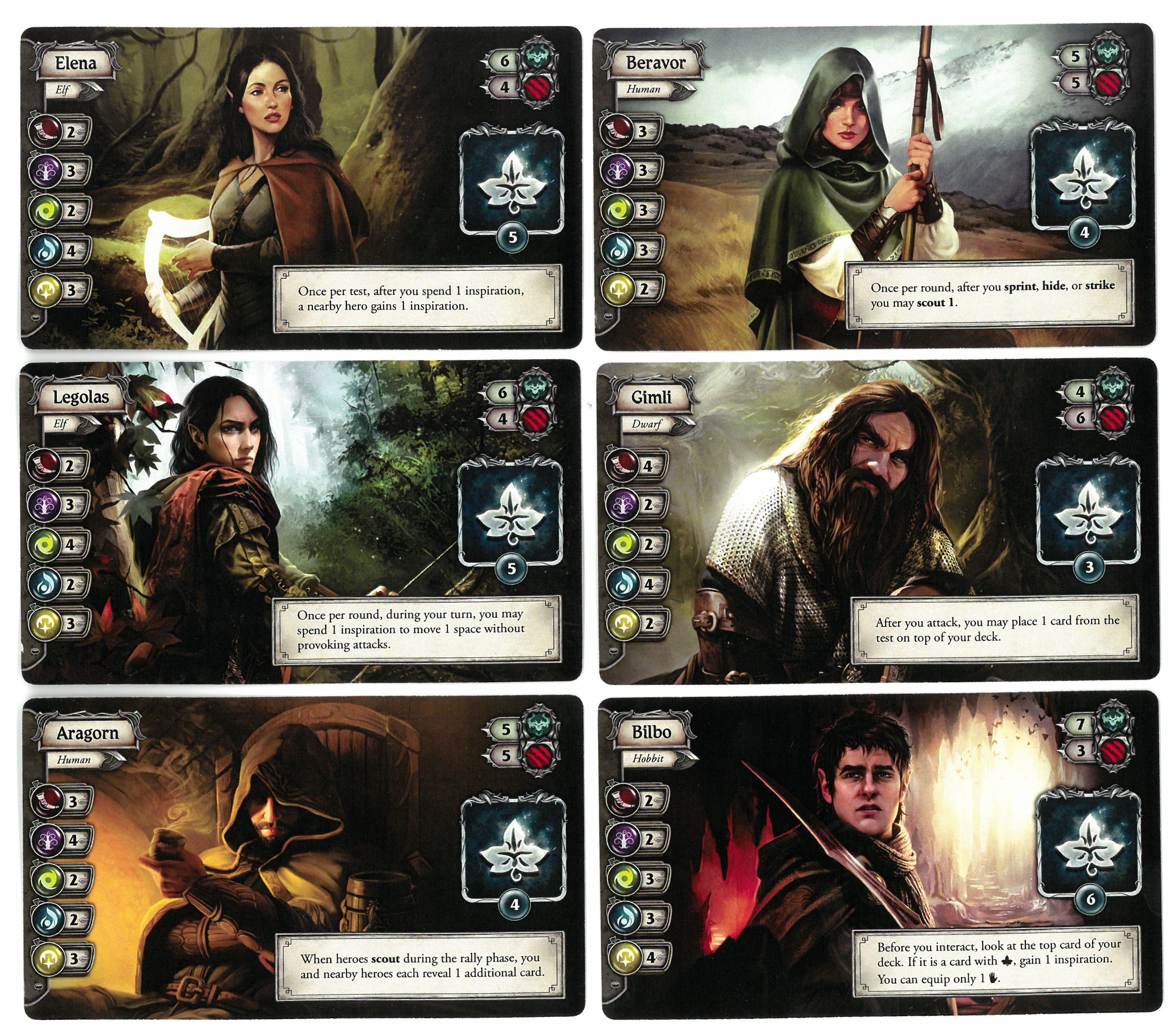Lord of the Rings: Journeys in Middle-earth Extended Art Hero Cards Lord of the Rings: Journeys in Middle-earth Extended Art Hero Cards