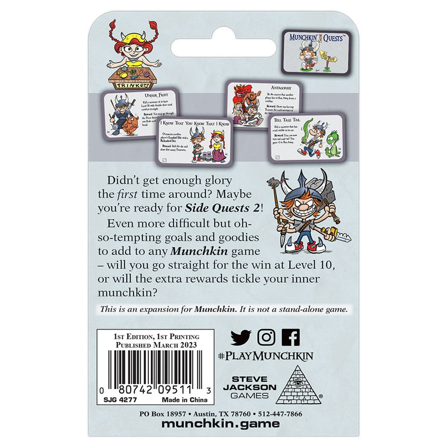 Munchkin Side Quests 2 back of box