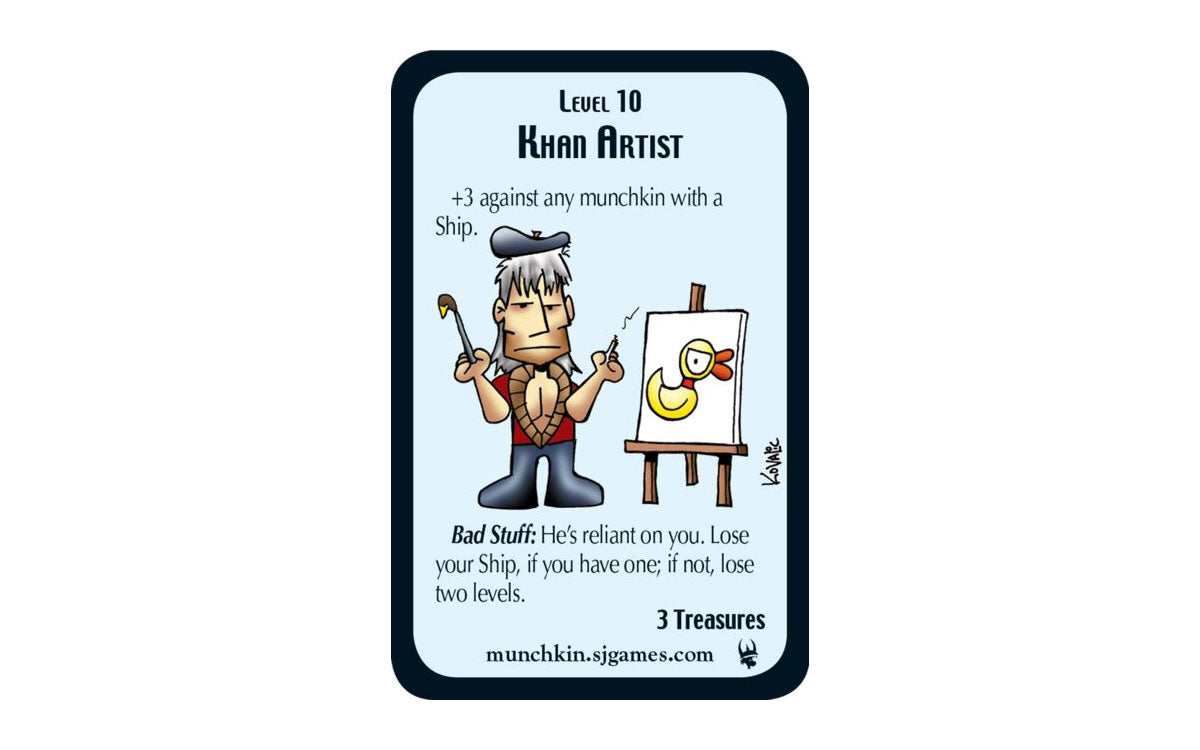 Star Munchkin: Level 10 Khan Artist Promo Card Here Be Books & Games Star Munchkin: Level 10 Khan Artist Promo Card Here Be Books & Games