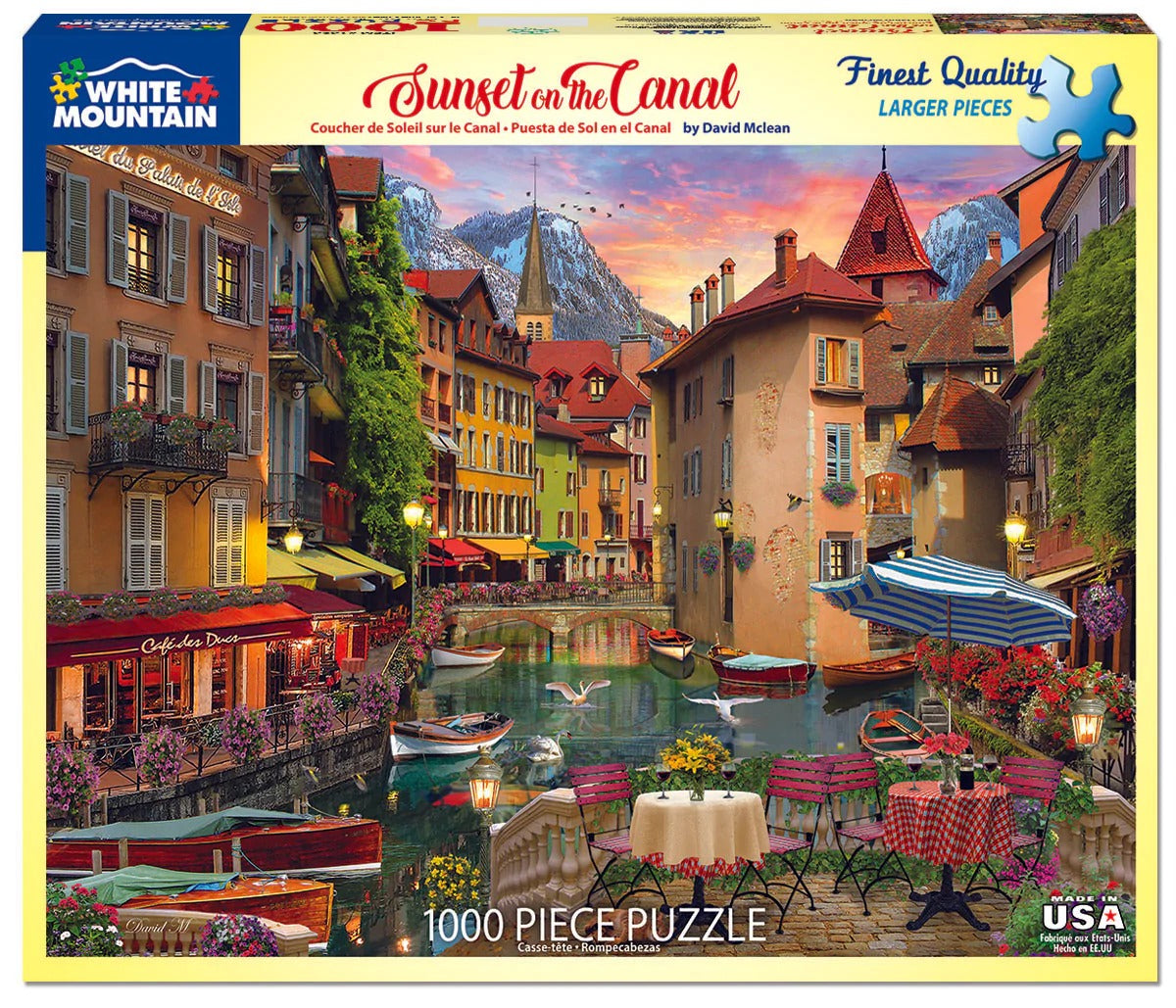 Sunset on the Canal 1000 Piece Jigsaw Puzzle by White Mountain