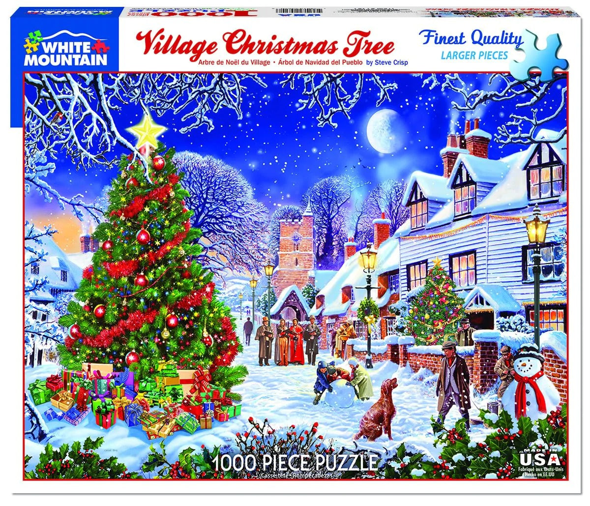 Village Christmas Tree 1000 Piece Jigsaw Puzzle by White Mountain Puzzles – Here Be Books & Games village-christmas-tree-1000-piece-jigsaw-puzzle-by-white-mountain-puzzles-here-be-books-games