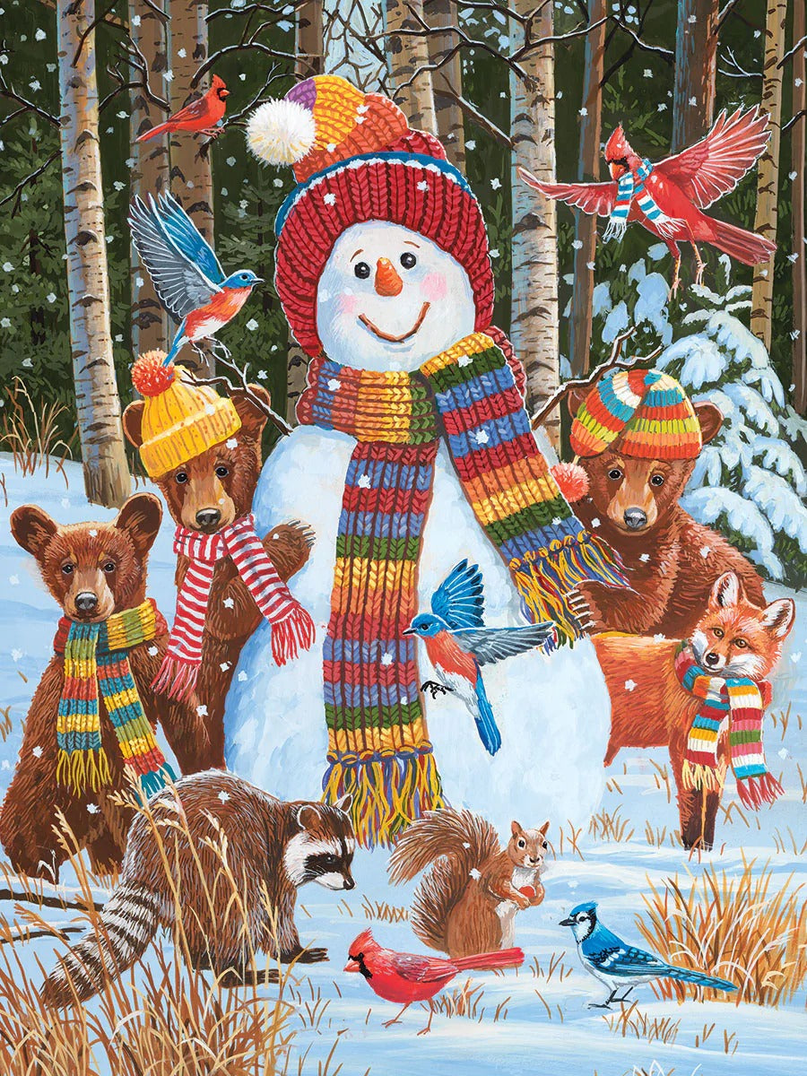 Visiting The Snowman 500 Piece Jigsaw Puzzle by White Mountain Puzzles
