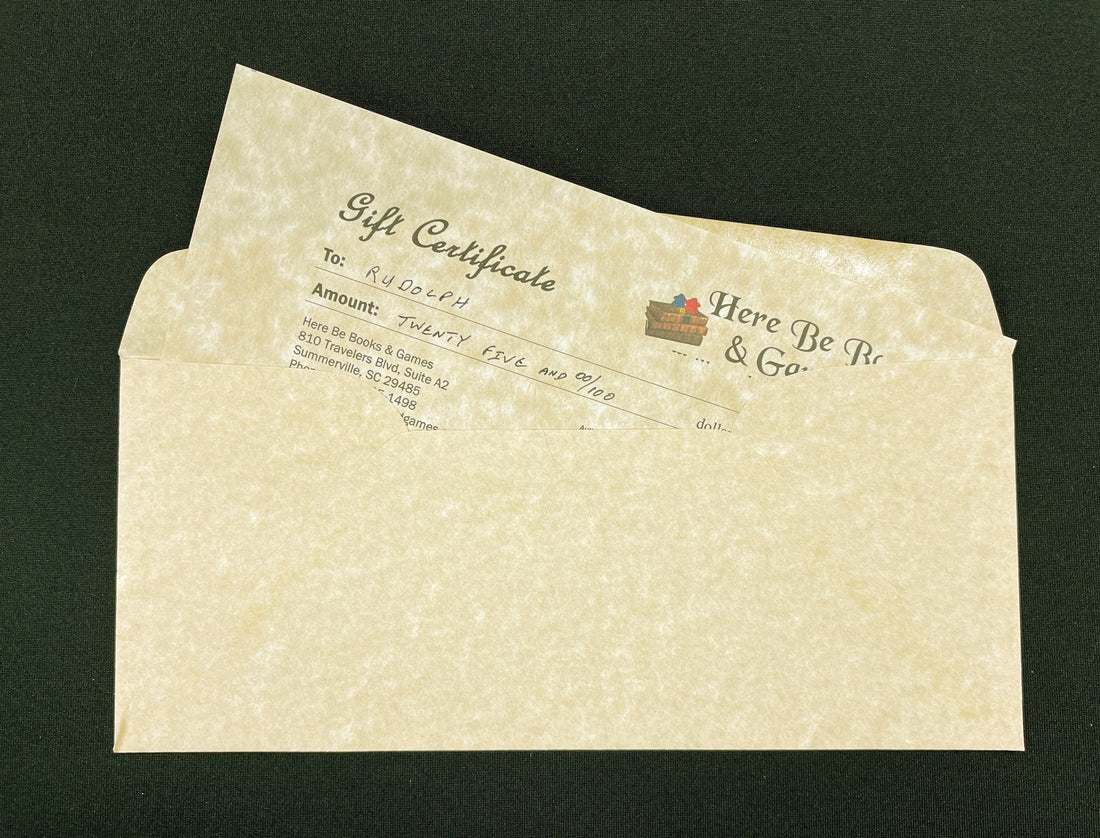 Surprise Someone with a Gift Certificate from Here Be Books & Games