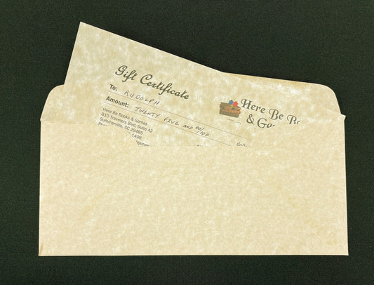 Surprise Someone with a Gift Certificate from Here Be Books & Games