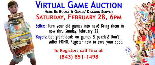 Game & Puzzle Auction Saturday, February 28, 2026 at 6pm on Discord