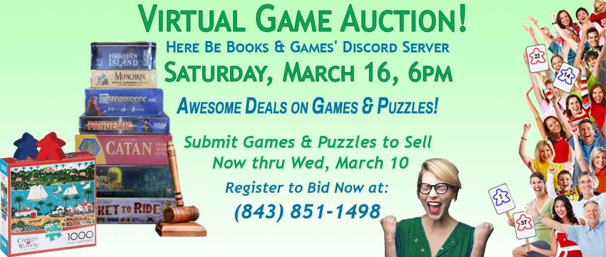 Game Puzzle Auction Saturday March 16 6pm Here Be Books