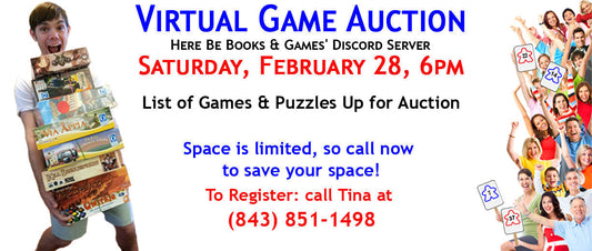 Games & Puzzles Up for Auction Saturday, February 28, 2026 at 6 pm on Discord