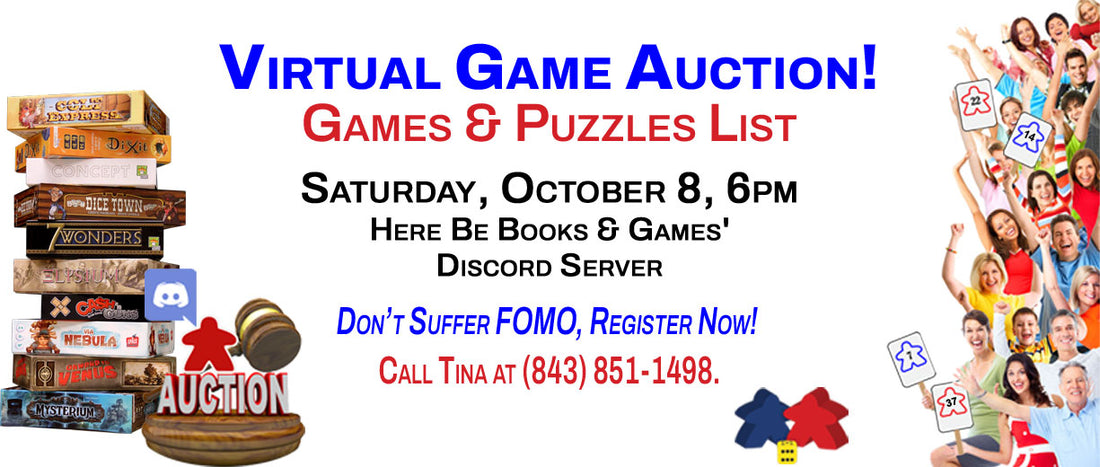 Games to Be Auctioned Off This Saturday, October 8, 2022
