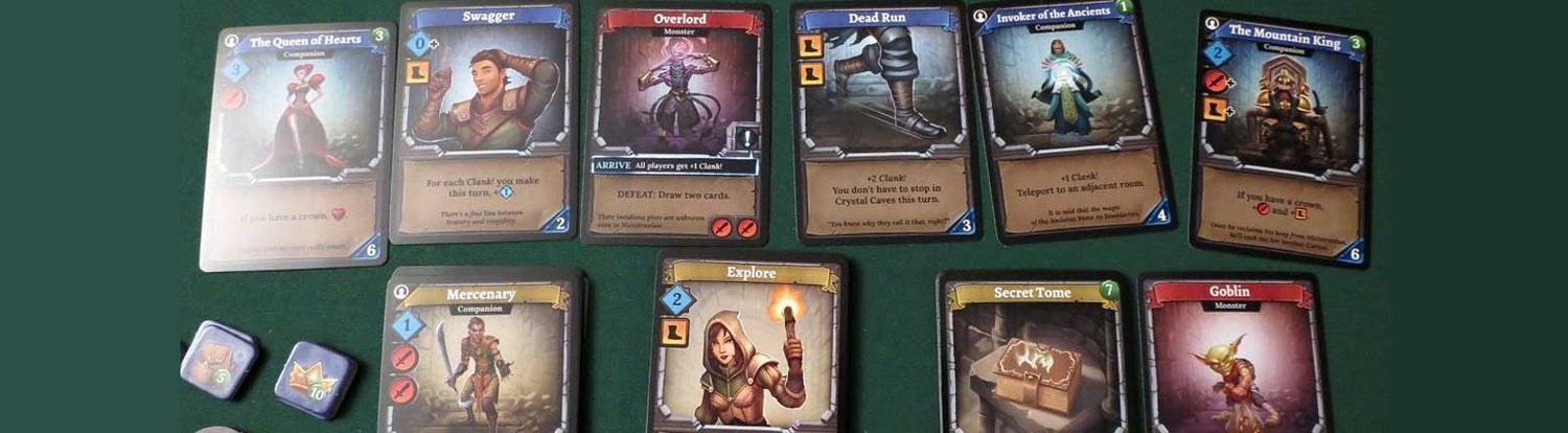 Deck Building Games (Clank! cards pictured)