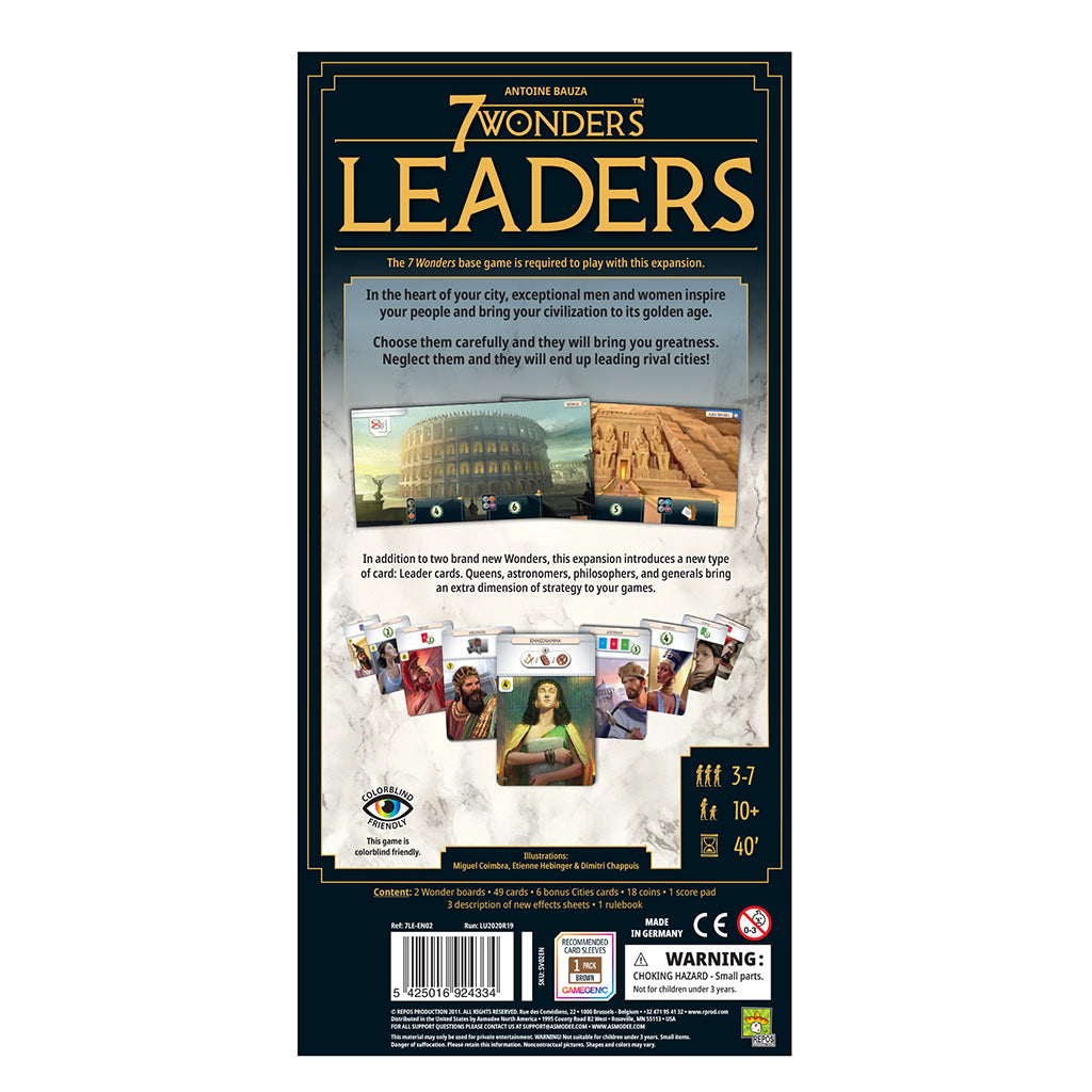 7 Wonders Leaders back of box