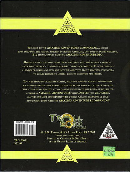 Amazing Adventures Companion by Jason Vey back cover
